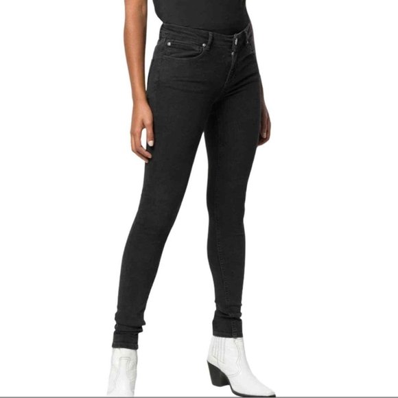 Sandro Black Skinny Mid Rise Jeans - Picture 1 of 15